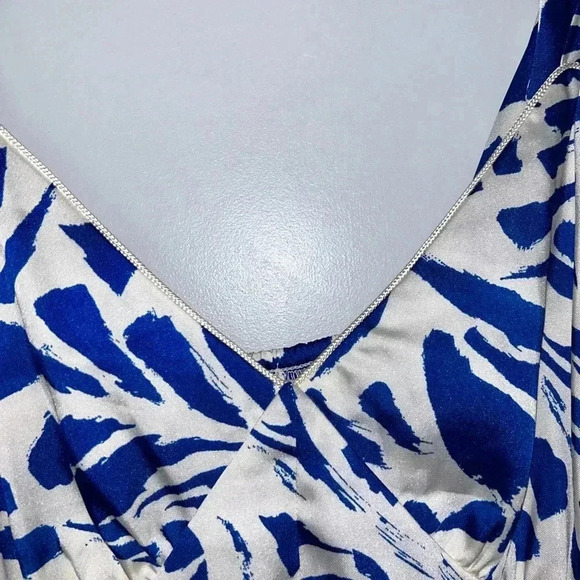 Alexis NWT blue asymmetric botanical print tie strap dress WOMENS size 1X - Picture 6 of 10